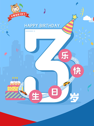 儿童生日周岁海报