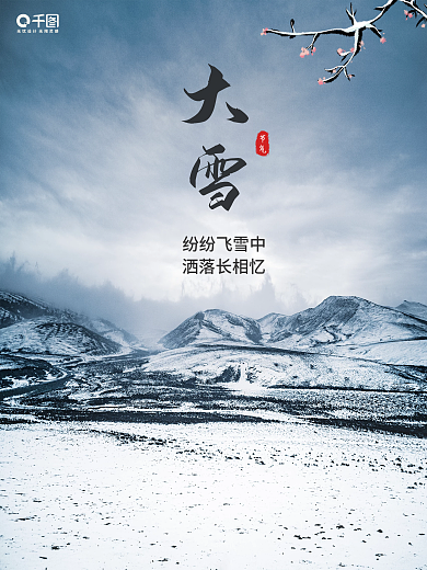 创意简约大雪节日摄影图海报