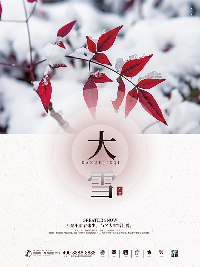 传统二十四节气大雪时节节日海报
