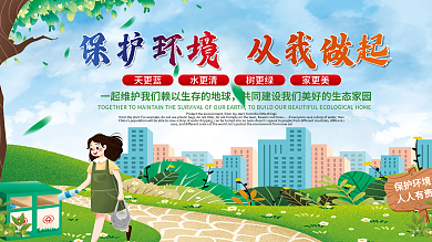 保护环境从我做起创文明城市公益展板