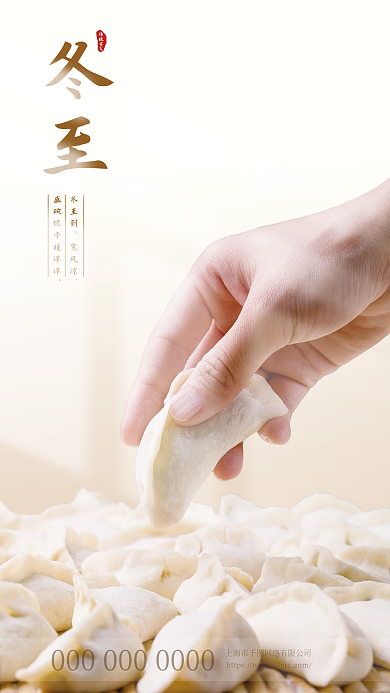 冬至饺子节气手机海报