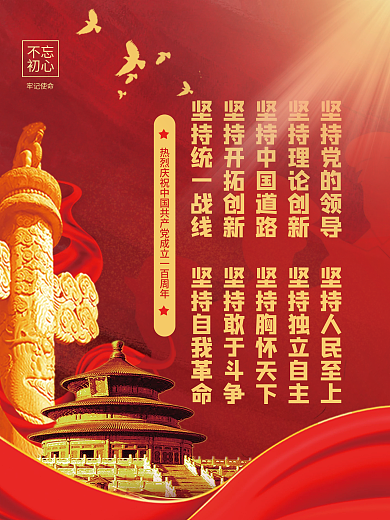 中国百年奋斗的历史经验宣传海报