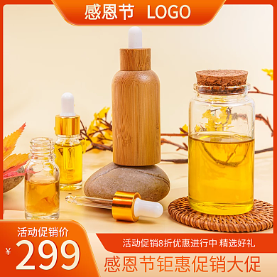 电商淘宝感恩节美妆护肤促销活动主图直通车