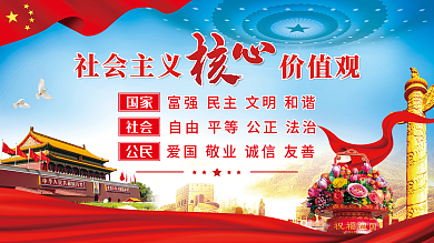 社会主义核心价值观党建展板海报