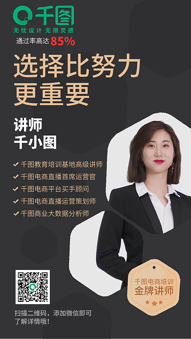 职业培训讲师介绍简约商务海报