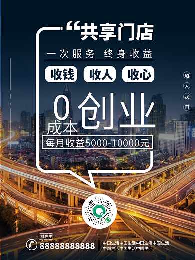 励志微商城市大字创意商业海报