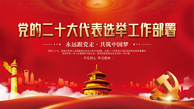 党建风党的二十大代表选举工作宣传背景展板