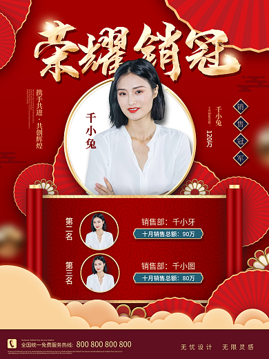 2022双十一销冠销售业绩人物喜报战报