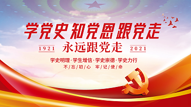 建党百年中国梦不忘初心党建展板海报背景