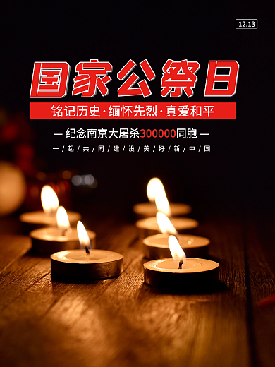 国家公祭日摄影图宣传海报