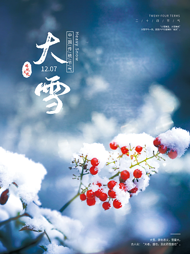 中国传统节日大雪海报设计