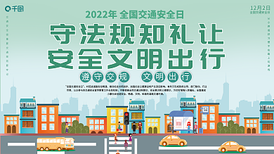 2021全国交通安全日宣传月公益展板