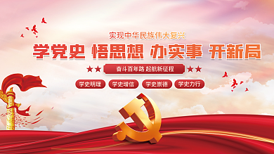 党史学习教育建党100周年党建海报展板