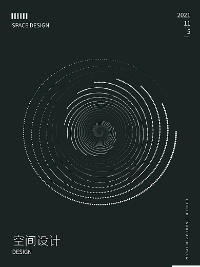 黑色背景创意线条海报设计