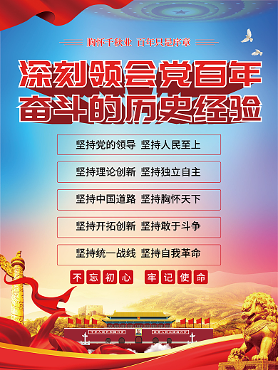 中国共产党百年奋斗的历史经验宣传海报