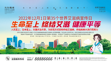 世界艾滋病日公益宣传展板（上下一套）