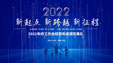 2022虎年新年企业年会年终盛典背景展板