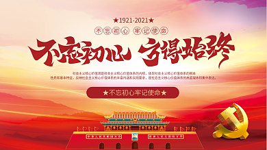 建党百年不忘初心中国梦党建展板海报背景