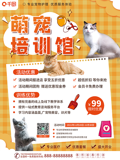 宠物训练行为纠正宣传海报