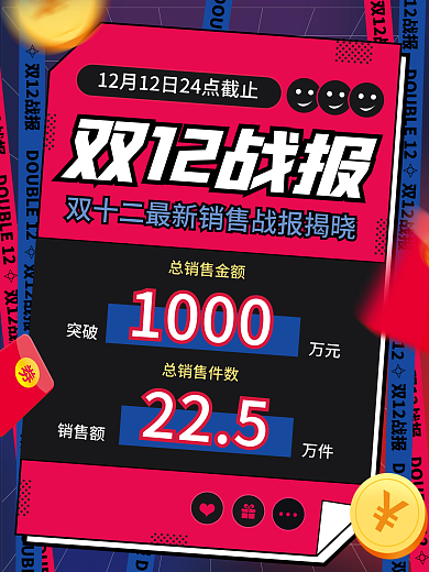 双十二喜报战报海报