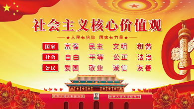 社会主义核心价值观党建展板海报