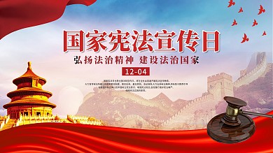 大气简约国家宪法宣传法制宣传日展板