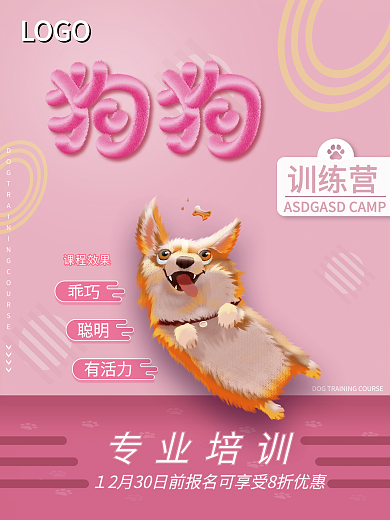 宠物训练行为纠正宣传海报