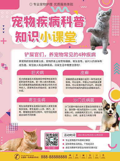 宠物疾病科普海报