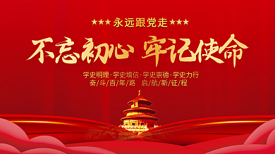 建党百年不忘初心牢记使命党建背景海报展板