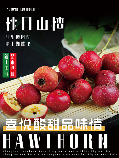 秋季水果山楂海报