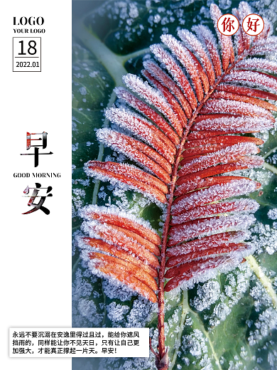 小清新日签正能量早安海报励志心语朋友圈