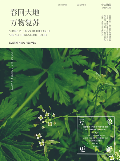 春天绿色小清新简约海报