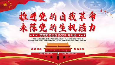 推进党的自我革命永葆党的生机活力党建展板