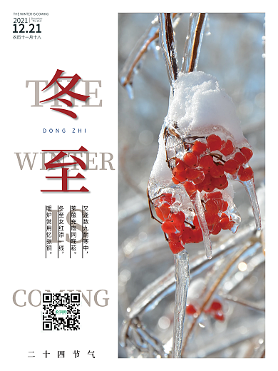 简约冬至节气海报