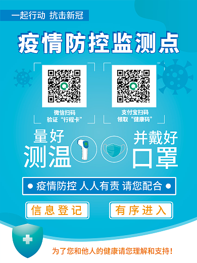 新冠疫情防控体温检测点公益海报设计