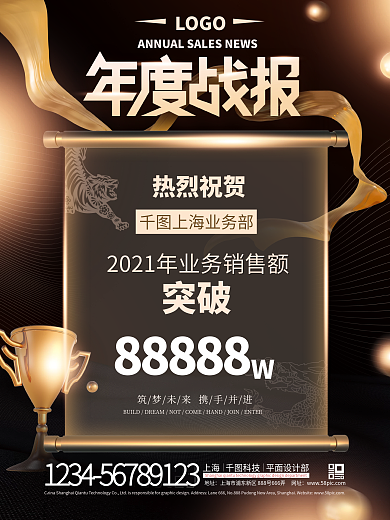 黑金风年度销售业绩金融行业战报喜报