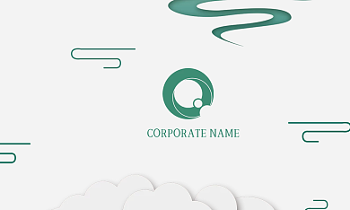 商务简约云纹名片