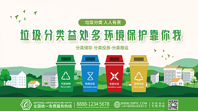 垃圾分类创文明城保护环境海报展板