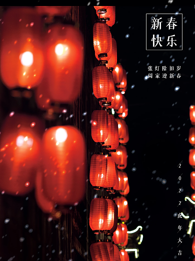 2022年新春快乐新年海报