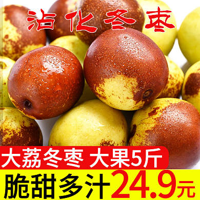 冬季沾化冬枣新鲜大荔红枣水果促销主图模板