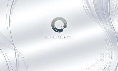 白色线条雪花素材简约商务高端简洁名片