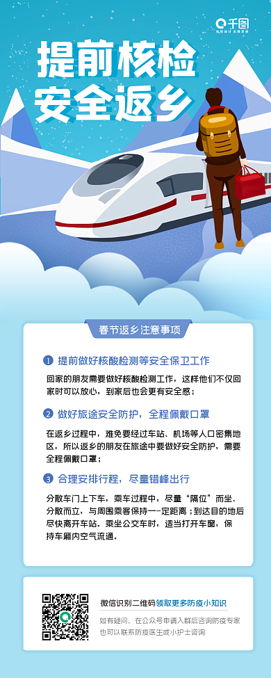 春节返乡防疫手机长图海报