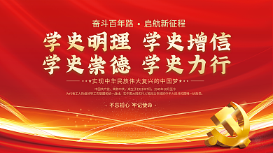建党百年中国梦不忘初心党建展板海报背景