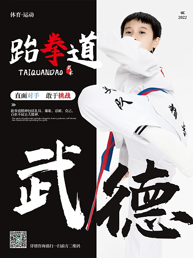 跆拳道体育运动海报
