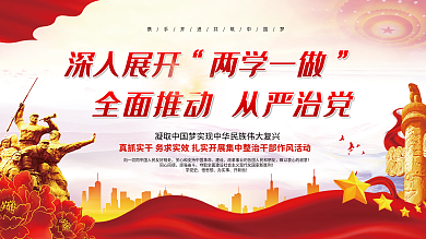 深入开展两学一做党建展板