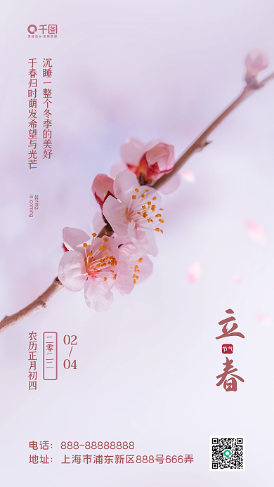 立春摄影图合成手机海报