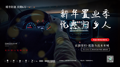 唯美春节返乡置业摄影图海展板