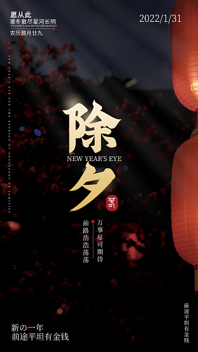 新年除夕夜摄影图海报