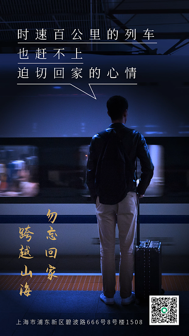 春运返乡实拍风情感手机海报