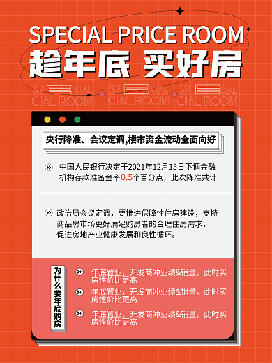 原创地产红稿热销促销政策海报